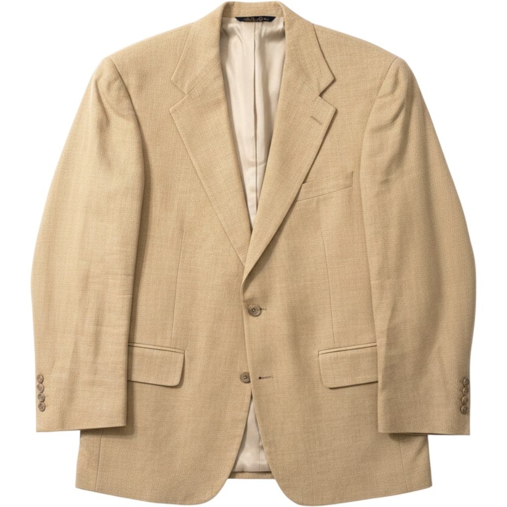 Brooks Brothers Mens Tan Beige Hopsack Two Button Blazer Sport Coat Jacket